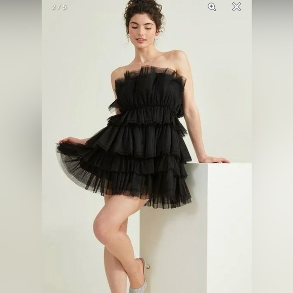 Altar'd State Dresses & Skirts - Women Altar’d State Daria Tulle Black Mini Dress Size Large